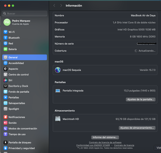 MacBook Air 13' 2014 i5 1.4GHz 8GB RAM 128GB SSD