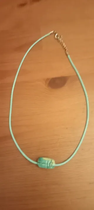 Collar y pulsera escarabajo turquesa