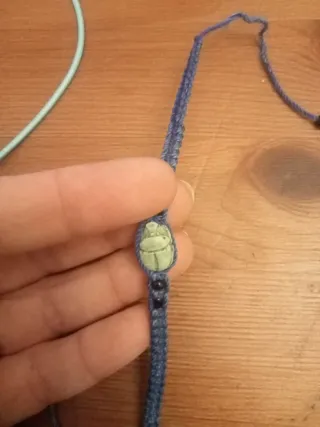 Collar y pulsera escarabajo turquesa