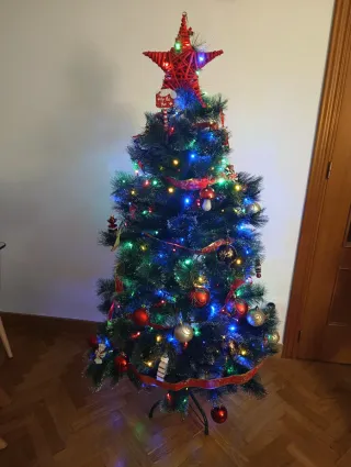 Árbol de Navidad 160cm con Luces y Adornos
