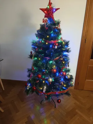 Árbol de Navidad 160cm con Luces y Adornos