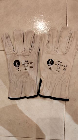 Guantes de trabajo nuevos beig y negro. Talla L