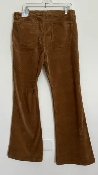 Pantalones Mango Flare Pana Marrón Talla L