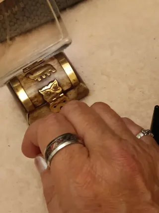 Anillo Acero y Marrón chico