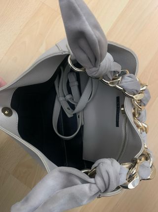 Bolso Armani Exchange Piel Beige y Dorado