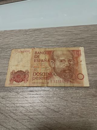 Billete 200 pesetas 1980