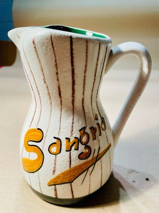 Conjunto sangría vintage, Jarra + 5 vasos, Años 70