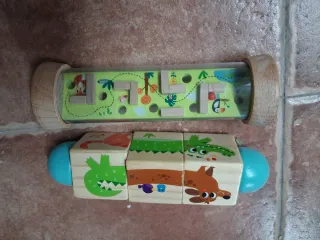 Juego de mesa infantil laberinto y bloques