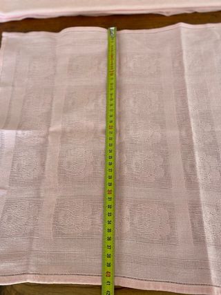 Conjunto Toalha e Guardanapos Rosa Algodão