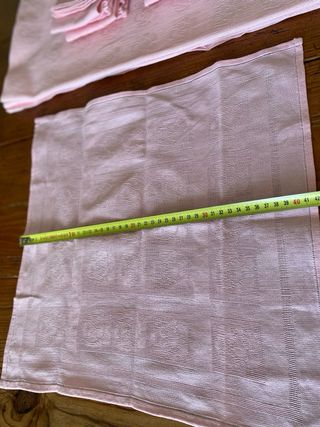 Conjunto Toalha e Guardanapos Rosa Algodão