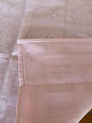 Conjunto Toalha e Guardanapos Rosa Algodão