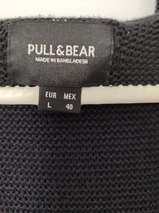 Cárdigan con capucha Pull&Bear Negro Talla M