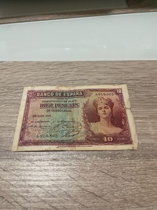 Billete 10 Pesetas España 1935