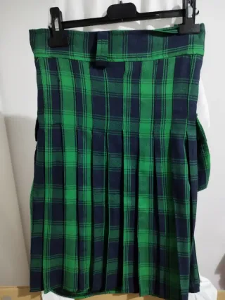 Falda escocesa cuadros verde y azul