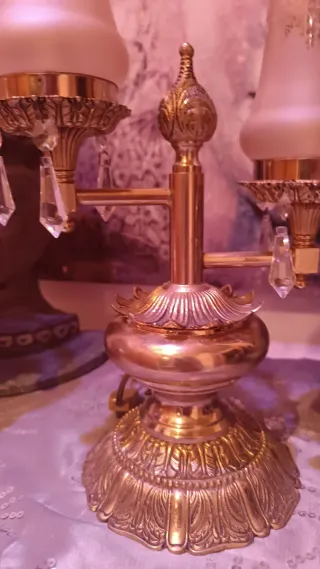 Juego 2 Lámparas Vintage Doradas