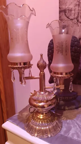 Juego 2 Lámparas Vintage Doradas