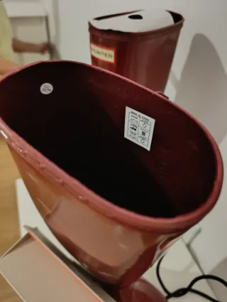 Botas de agua Hunter burdeos Talla 37 con calcetín