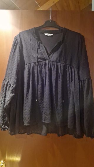 Camicia Only nera manica lunga Tg L