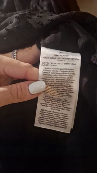 Camicia Only nera manica lunga Tg L