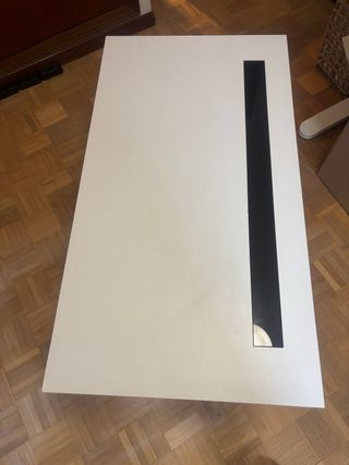 Mesa centro elevable blanca y negra