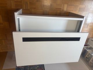 Mesa centro elevable blanca y negra