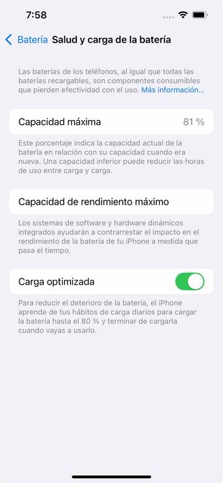 iPhone 13 Pro 128 GB 81% salud bateria