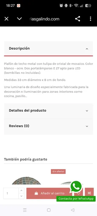 Plafón lámpara techo mosaico blanco