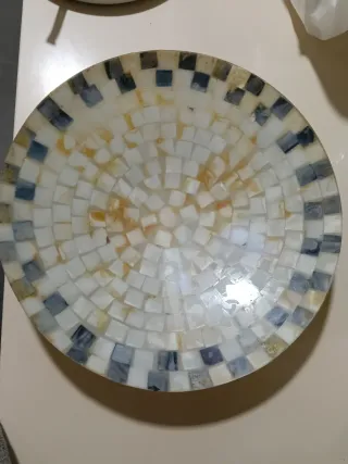 Plafón lámpara techo mosaico blanco