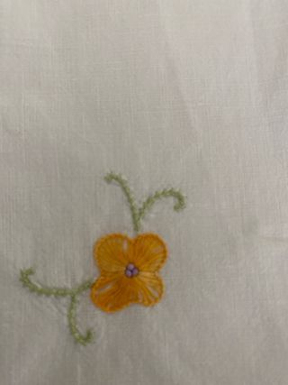 Toalha de linho guardanapos ,bordada com flores