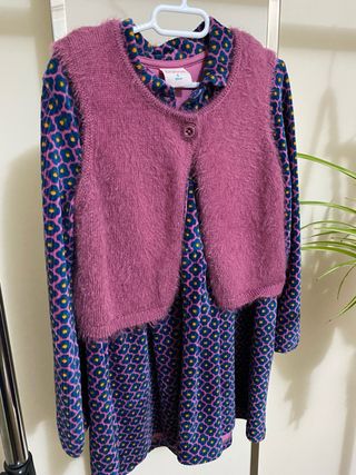 Vestido y chaleco niña