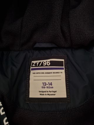 Casaco Zippy azul tamanho M