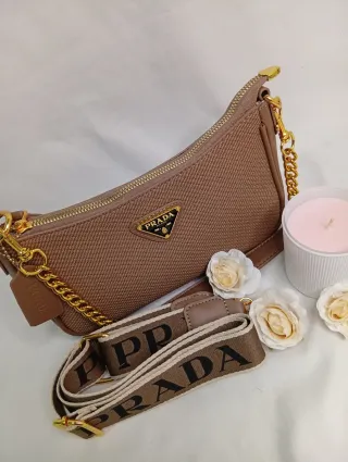 Bolso Prada Marrón y Dorado