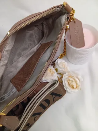 Bolso Prada Marrón y Dorado