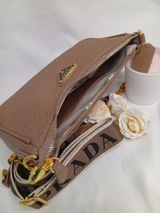 Bolso Prada Marrón y Dorado