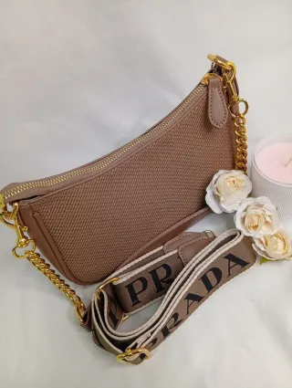 Bolso Prada Marrón y Dorado