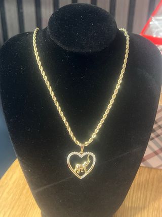 Cadena Cordón Oro 14k con Colgante Elefante