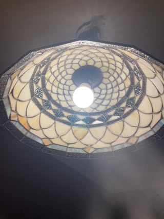 Lámpara de techo Tiffany cristal y metal