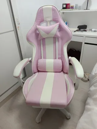 Silla Gamer Infantil/Juvenil Rosa y Blanca