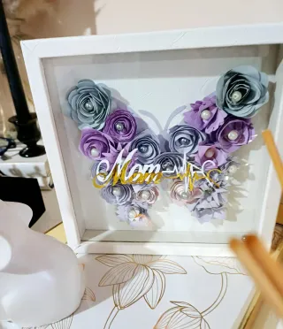 Cuadro Flores 3D Corazón Te Amo