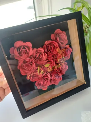 Cuadro Flores 3D Corazón Te Amo