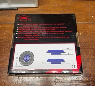 Ventilador solar empotrable AAA