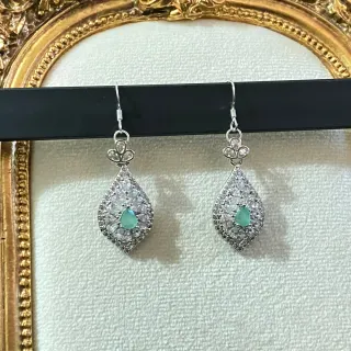 Colgante y Pendientes Esmeralda natural