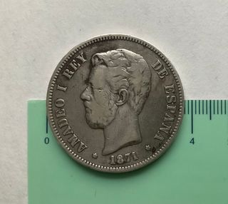 ºoO 5 pesetas Amadeo I 1871 - plata - DEM - ES
