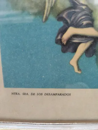 Cuadro religioso Virgen Desamparados Vintage retro