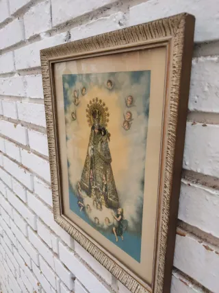 Cuadro religioso Virgen Desamparados Vintage retro