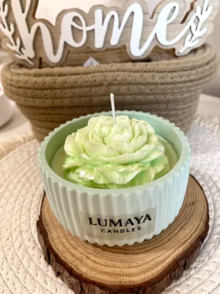 Vela artesanal rosa aromática natural