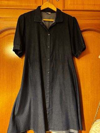 Vestido vaquero azul manga corta