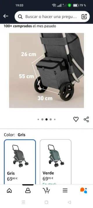 Carro de compra plegable, marca Jata ¡USADO 1 DIA!