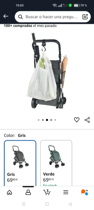 Carro de compra plegable, marca Jata ¡USADO 1 DIA!