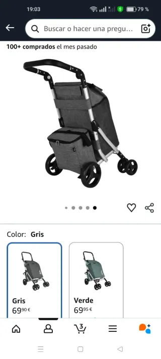 Carro de compra plegable, marca Jata ¡USADO 1 DIA!